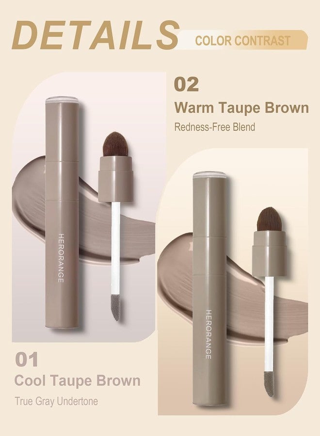 Okerker 2PCS Liquid Cool Toned Contour Stick,Cool Grey Brown,Contour with Brush - Image 2