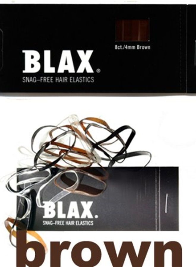 Smoothies Blax Hair Elastics Brown 4mm, 8 Count - Image 1