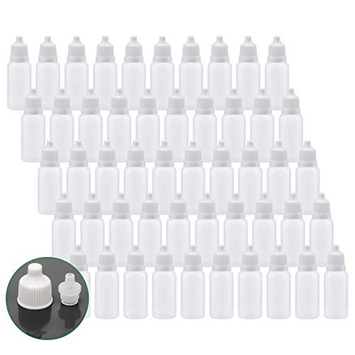 AHIER 50PCS Plastic Dropper Bottle, Eye Dropper Bottle, 15ML Empty Plastic Squeezable Eye Dropper bottle LDPE with Childproof Cap - Image 1