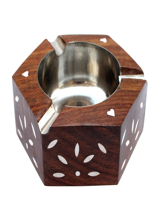 ITOS365 Handmade Wooden Hexagon Ashtray for Home, Office, Car - Image 2