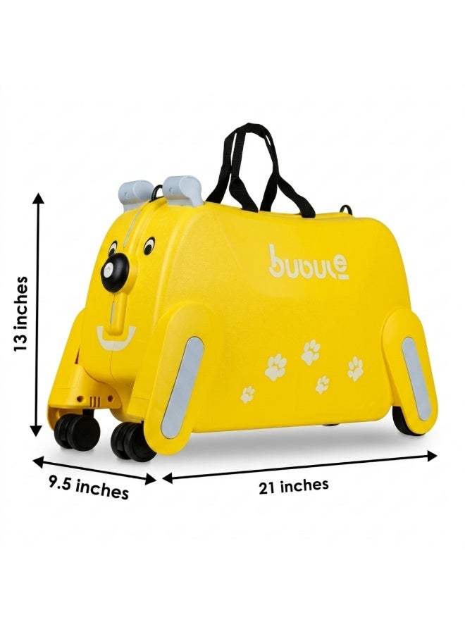 Kids Yellow Ride-on Suitcase Hand Luggage - Image 2