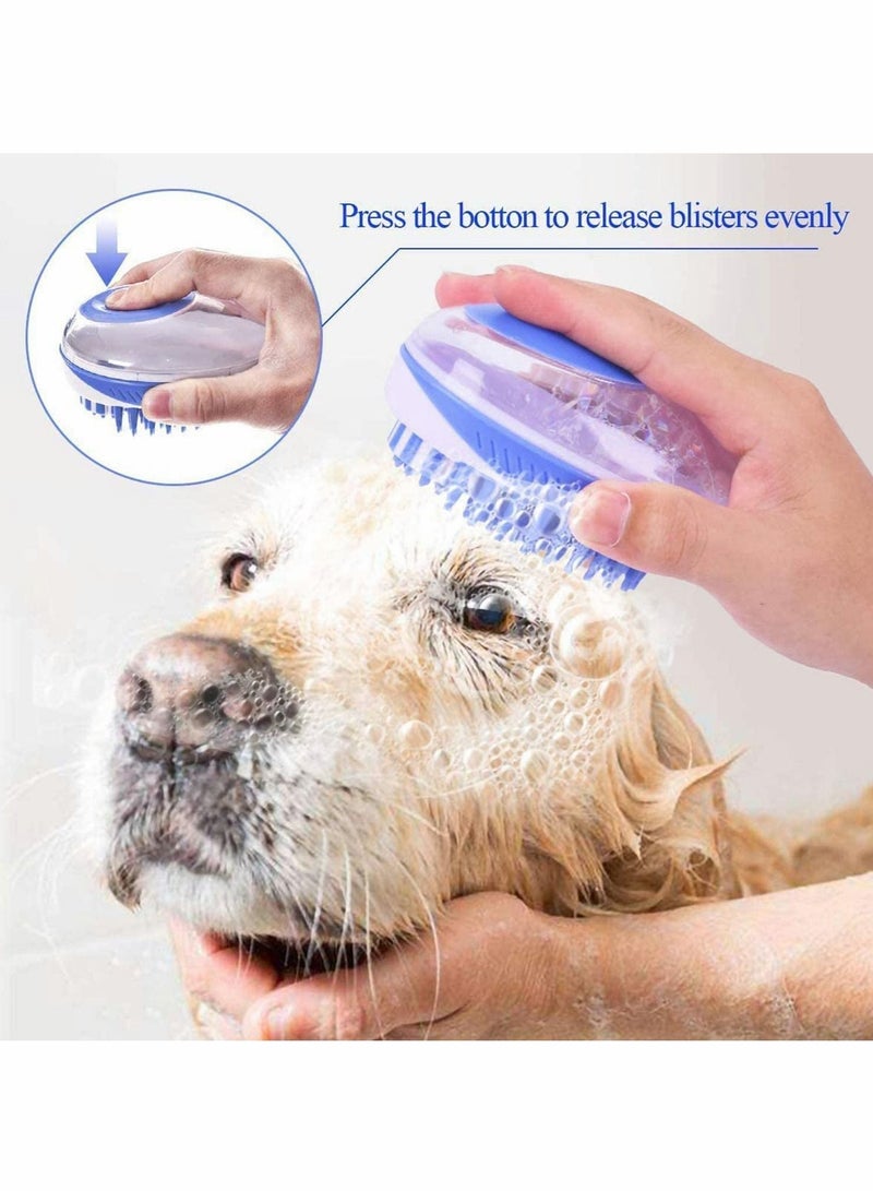 SYOSI Pet Shampoo Bath Brush,2 in 1 Cat Dog Small Animal Pets Grooming Scrubber Shampoo Dispenser,Washable Massage Bathing Long Short Hair - Image 2