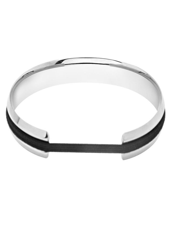 Zuo Bao Stainless Steel V Groove Cuff Bangle (Silver) - Image 1