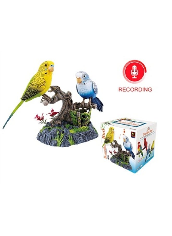 Shake The Sound Of The Same 513 Simulation Voice Control Double Cockerel Can Talk Recording Bird Fake Tree Ornaments Toy Generation Hair-Color:A Pair Of Fake Trees To Learn To Speak And Record - Hl513ghr-Specifications:Only Toys Are Sent [you Need To Bring Your Own Batteries]  - Image 1