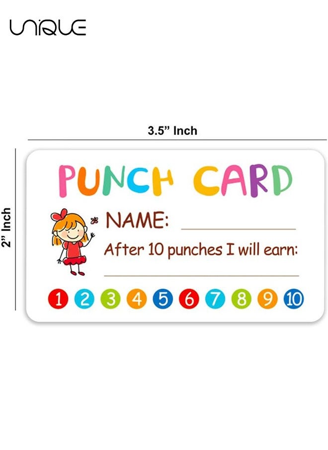 Unique Reward Punch Cards - 100 Pcs Reward Incentive Card for Teacher - Behavior Chart for Kids - Homeschool Classroom Supplies for Motivation 2" x 3.5"  - Image 2