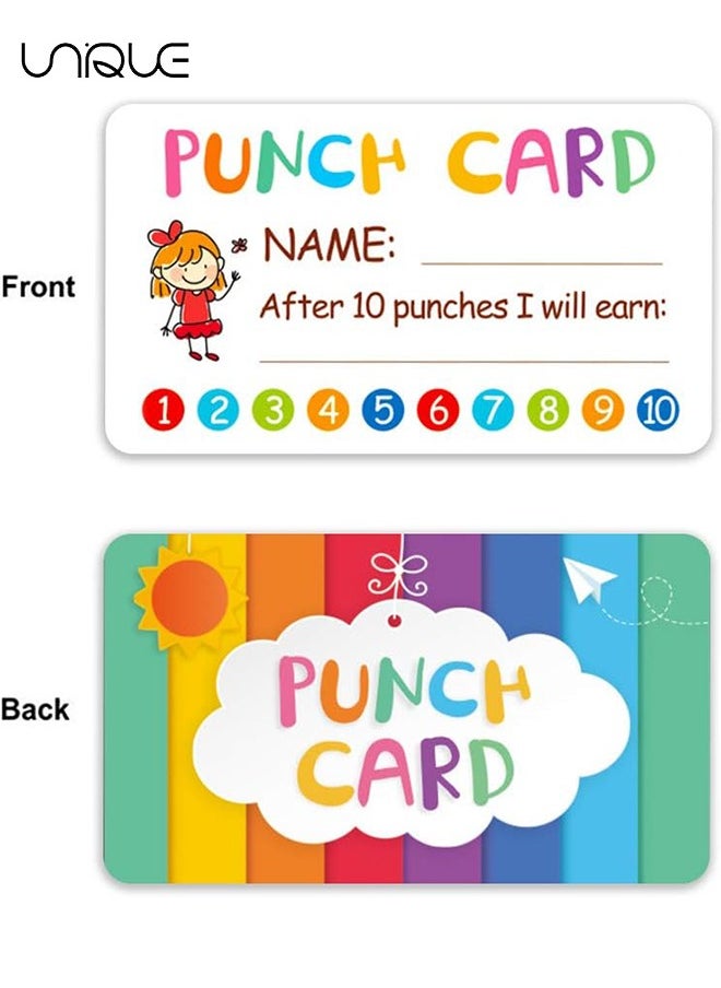Unique Reward Punch Cards - 100 Pcs Reward Incentive Card for Teacher - Behavior Chart for Kids - Homeschool Classroom Supplies for Motivation 2" x 3.5"  - Image 3