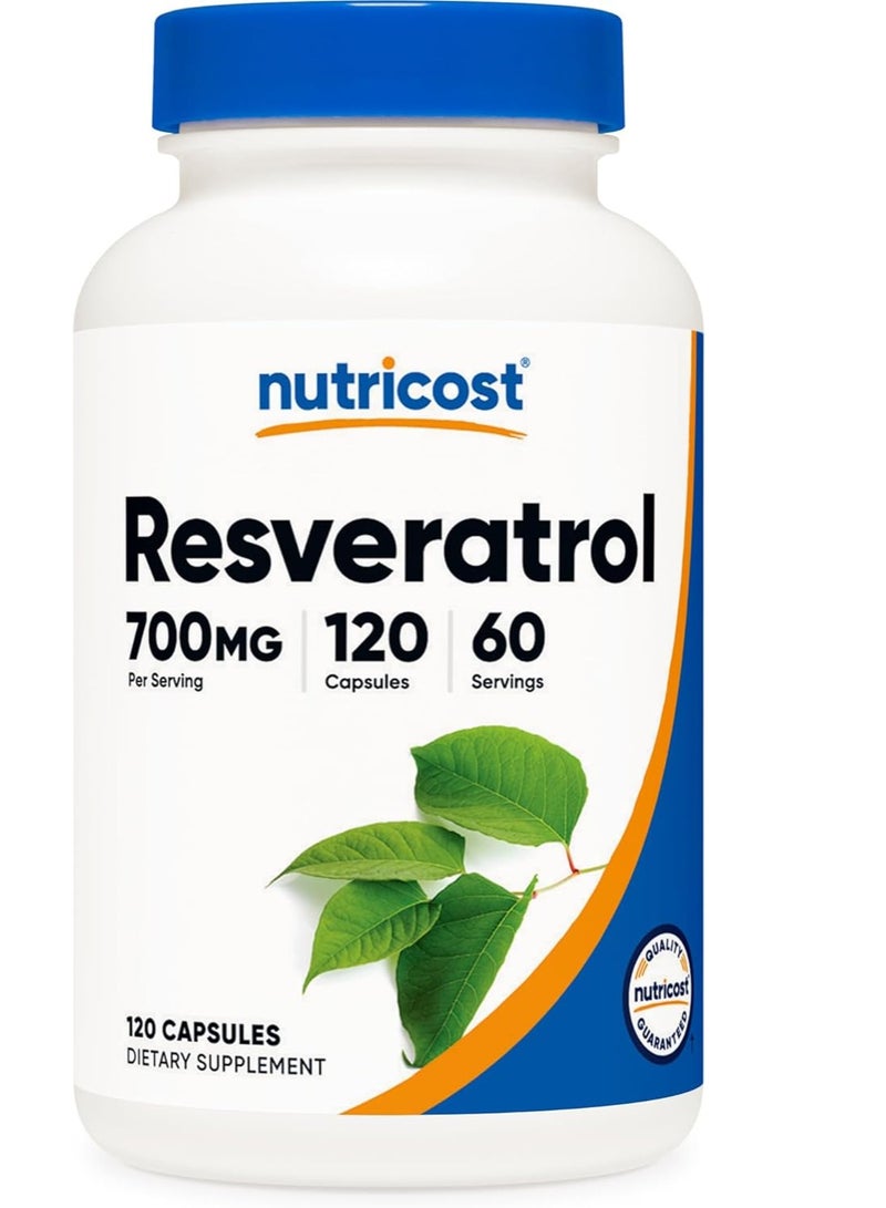 Nutricost Resveratrol 700mg, 120 Capsules 60 Servings - Image 1