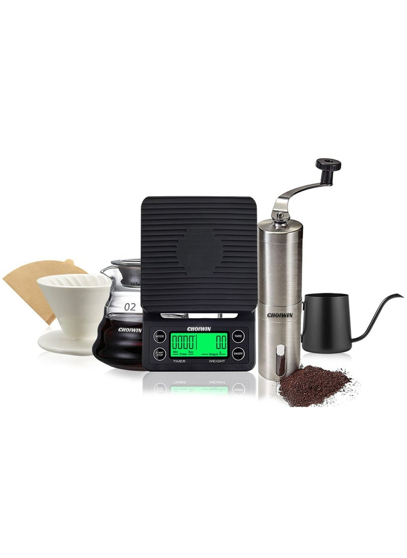 CHOIWIN - V60 Coffee Set Professional coffee drip set Suitable for drip and filter coffee, suitable for V60 Set of 6 tools for specialty coffee - Image 1