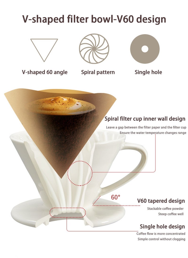 CHOIWIN - V60 Coffee Set Professional coffee drip set Suitable for drip and filter coffee, suitable for V60 Set of 6 tools for specialty coffee - Image 1