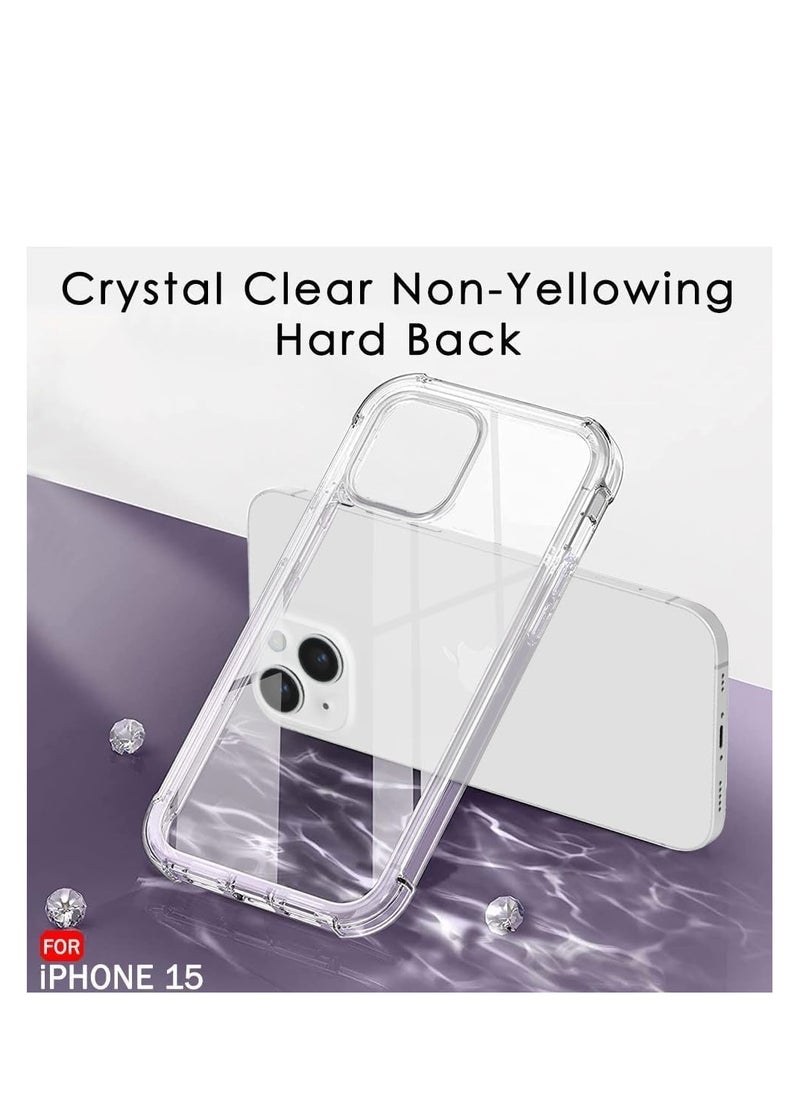 Generic - Case Compatible with iphone 15, Cover Silicone Transparent TPU Gorilla Anti-shock Protector Camera Shockproof Corners - Clear - Image 1