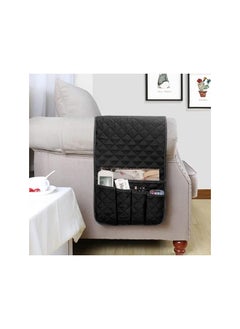 The Bros Sofa Armrest Organizer, Remote Control Holder for Recliner Couch, Arm Chair Caddy with 5 Pockets for Magazine, Remote control, Tablet, Phone, iPad, Books, Glasses  - Image 2