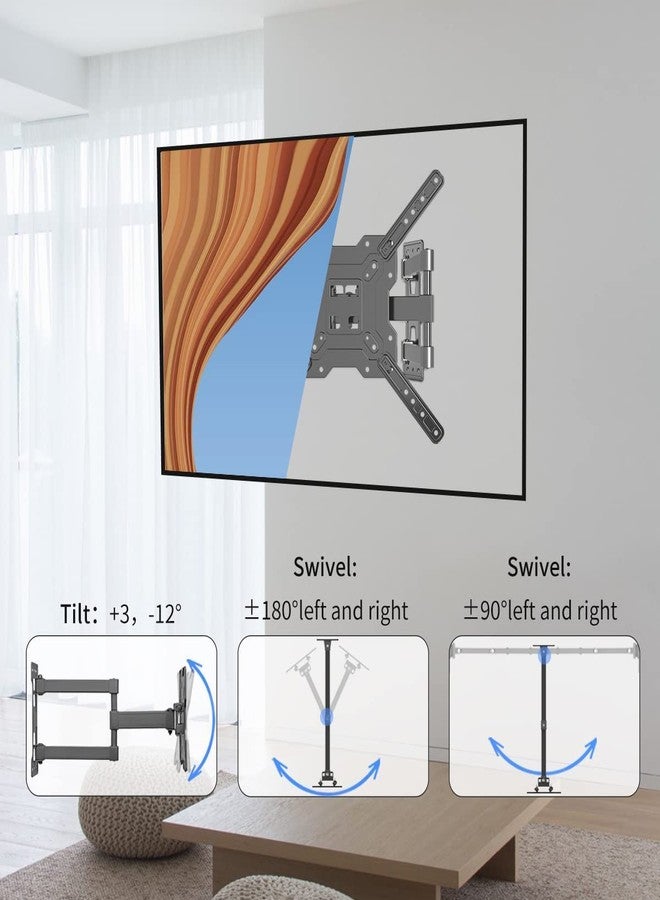 Suptek TV Wall Mount Swivel and Tilt Full Motion for Most 23 to 60 inch TV Mount up to 66lbs max VESA 400x400mm (A1+) - Image 2