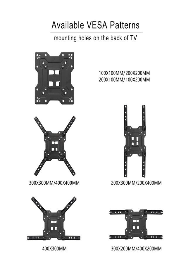 Suptek TV Wall Mount Swivel and Tilt Full Motion for Most 23 to 60 inch TV Mount up to 66lbs max VESA 400x400mm (A1+) - Image 5