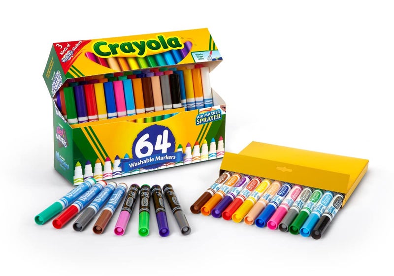 Crayola Washable Broad Line Marker Variety Set (64ct), Christmas Gifts for Grandkids, Toddlers & Kids, Ultra-Clean, Window, & Gel FX Markers for Kids, 3+ - Image 5
