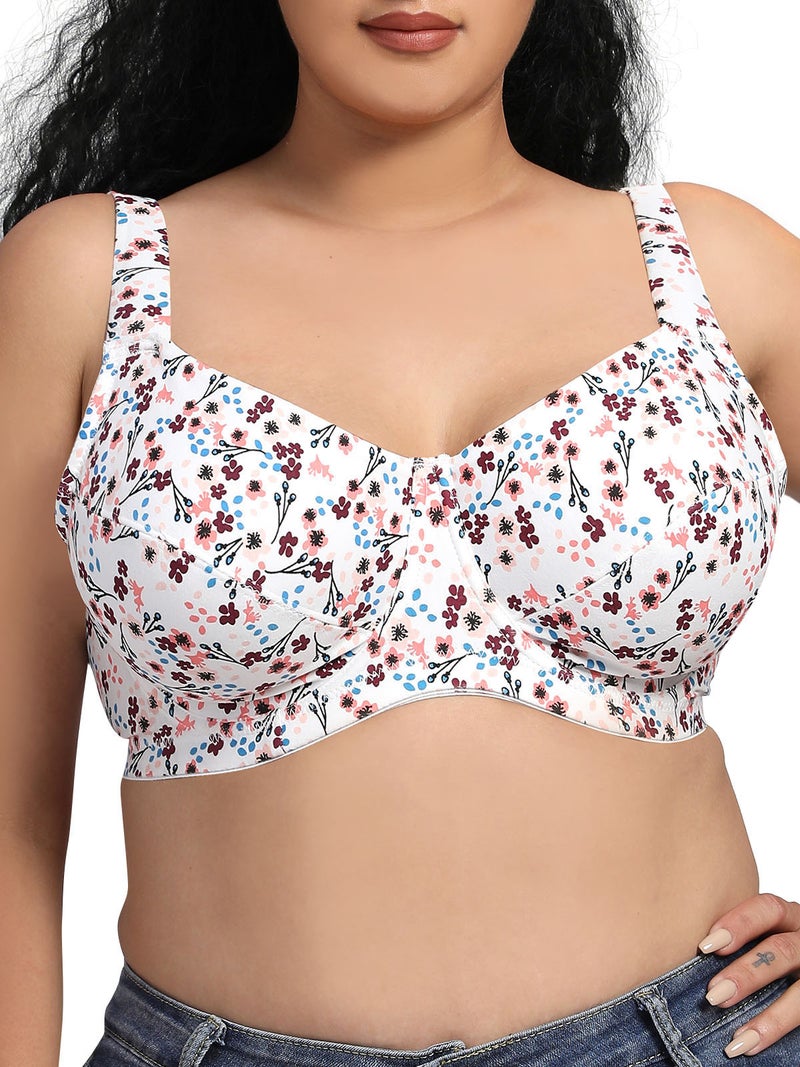 Women Plus Size Bra Full Coverage Soft Cups with Underwire - Image 1
