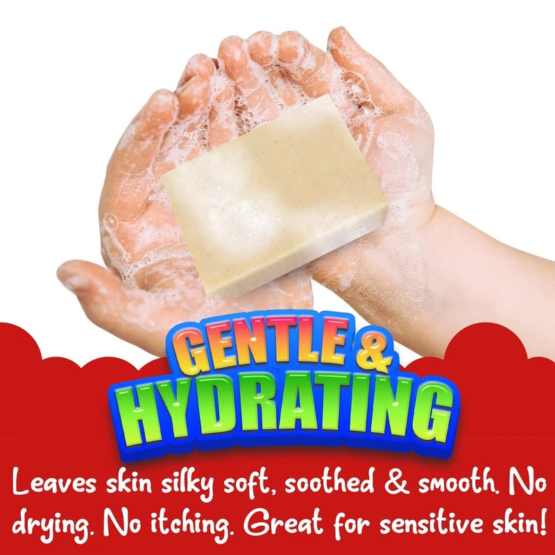 Natrulo Cactus Honey Oats Goats Milk Kids Soap 4oz Wash Bar Natural Oatmeal Soaps for Kids - Image 5