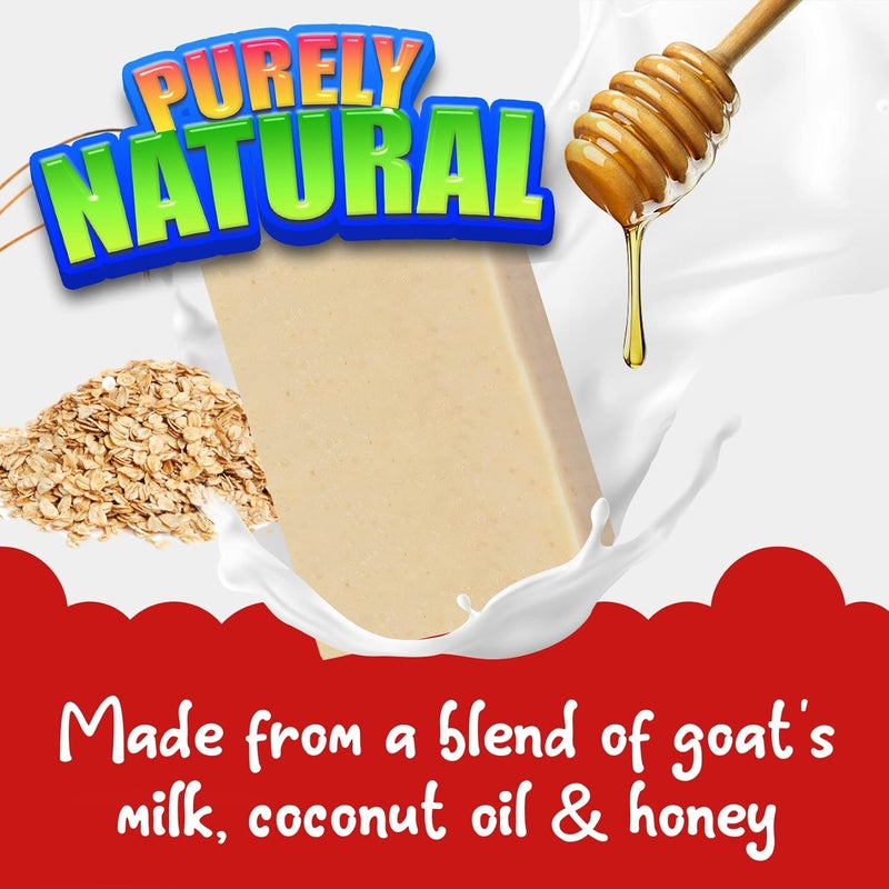 Natrulo Cactus Honey Oats Goats Milk Kids Soap 4oz Wash Bar Natural Oatmeal Soaps for Kids - Image 4