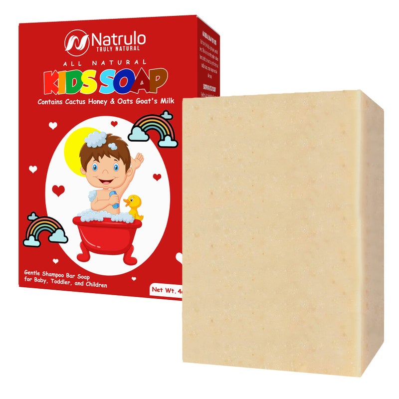 Natrulo Cactus Honey Oats Goats Milk Kids Soap 4oz Wash Bar Natural Oatmeal Soaps for Kids - Image 1