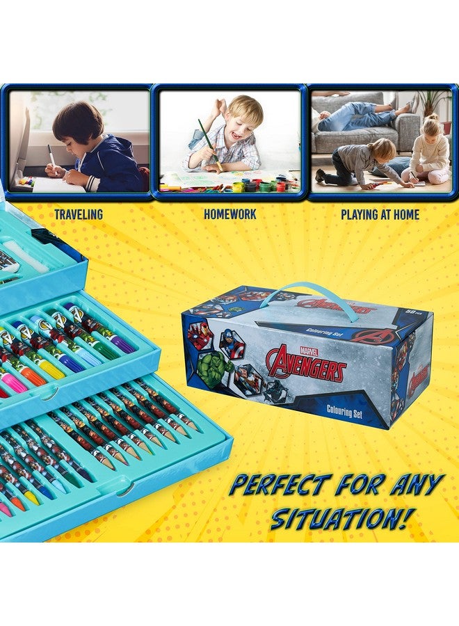 MARVEL Marvel Colored Pencils Art Supplies Kids Drawing Kit School Supplies Painting Kit Girls Drawing Pencils Art Kit Travel Case with Crayons Arts and Crafts for Kids 4-12 (Multicolor Avengers) - Image 5