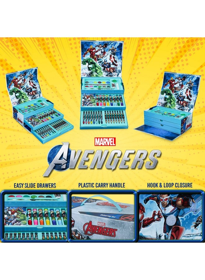 MARVEL Marvel Colored Pencils Art Supplies Kids Drawing Kit School Supplies Painting Kit Girls Drawing Pencils Art Kit Travel Case with Crayons Arts and Crafts for Kids 4-12 (Multicolor Avengers) - Image 4