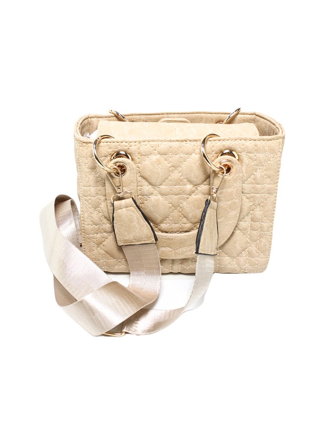 Glitter Women Hand Bag - Beige - Image 3