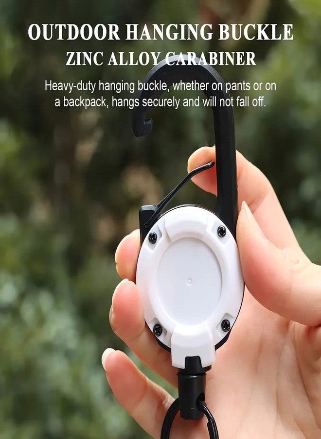CUNHUY Retractable Keychain Heavy Duty, 2 Pack Badge Holders with with 26" Cord Key Lanyard Ring, Retractable Keychain Clip Id Holder, Retractable Carabiner Hook Badge Leash Work Key Chain 10 oz Retraction - Image 4
