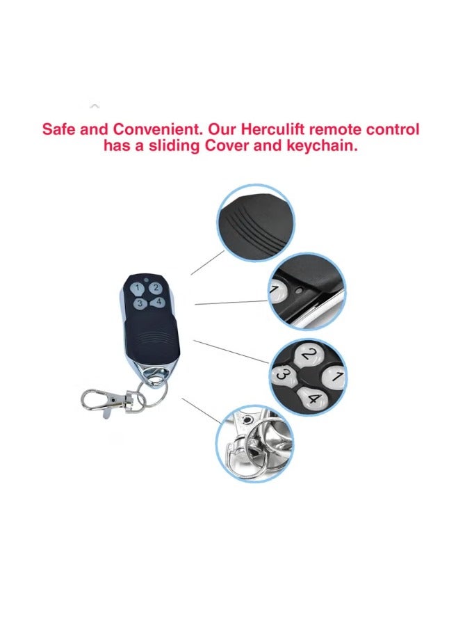 HERCULIFT Garage Door Remote Control 2 Pack Compatible with Herculift Power Motor Push Motor Al Zamil Long Lift Super Motor for Home Use and Replacement - Image 4
