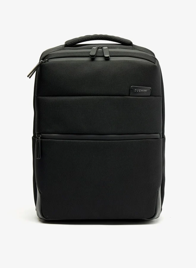 DUCHINI Men's Solid Backpack with Adjustable Straps and Zip Closure