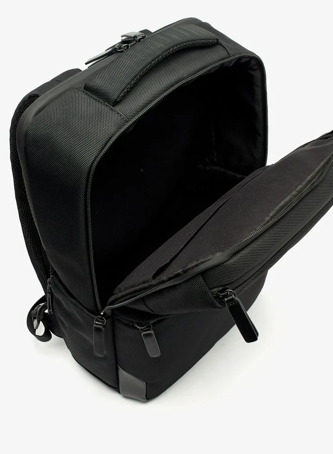 DUCHINI Men's Solid Backpack with Adjustable Straps and Zip Closure