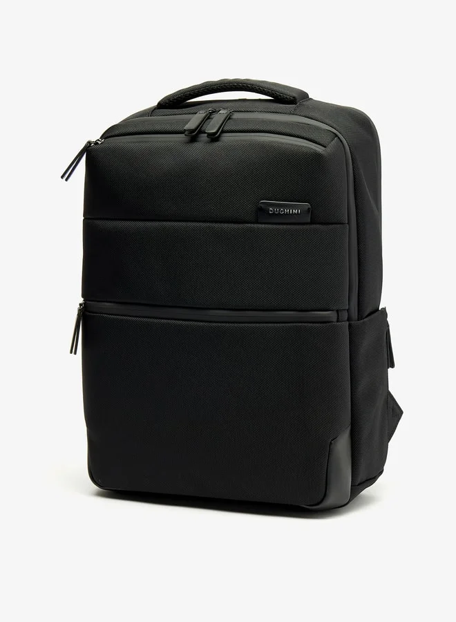 DUCHINI Men's Solid Backpack with Adjustable Straps and Zip Closure