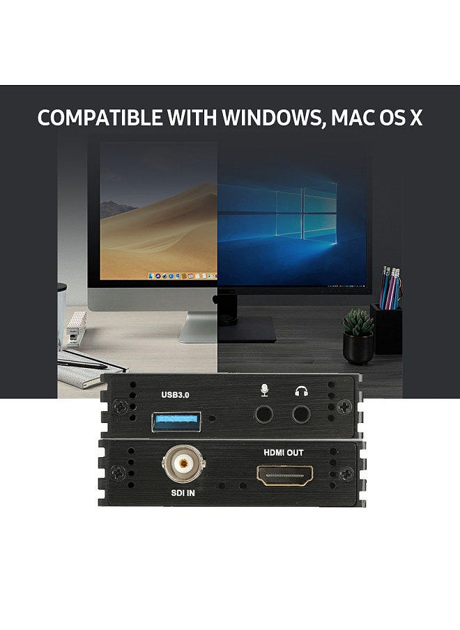 Generic - NK-M006 3G-SDI Video Capture Card USB3.0 HD 1080P Video Capture Box SDI to HDMI Adapter Converter Driver-free Design - Image 1