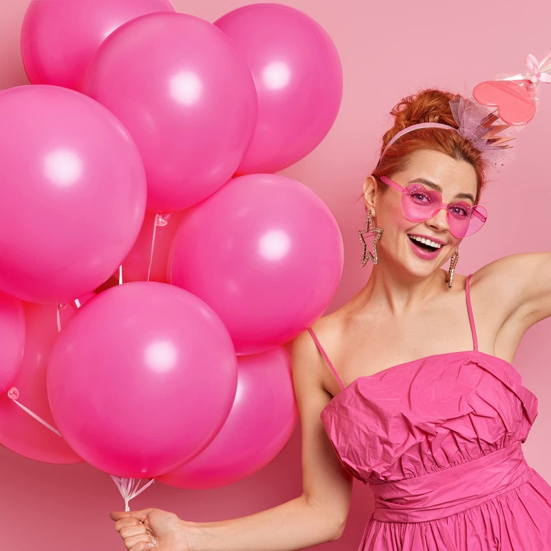 RUBFAC 129pcs Hot Pink Balloons, Latex Magenta Pink Balloon Arch Kit Garland Different Sizes 18 12 10 5 Inch for Birthday Baby Shower Wedding Princess Theme Party Decoration - Image 4