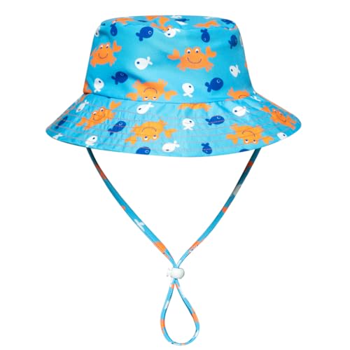 HDOBHIO Toddler and Baby Boys' 3-Piece Swimsuit Trunk Rashguard Set Sun Hat Swimwear Bathing Suit Sunsuit Swim Shirt Set Crab 18-24 Months - Image 4
