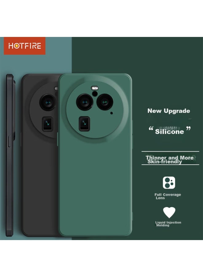 Hotfire Phone Case For Oppo Find X6 Pro, Full Lens Protection, Upgraded Frosted Anti-Drop Ultra-Thin Silicone Soft Case - Midnight Black