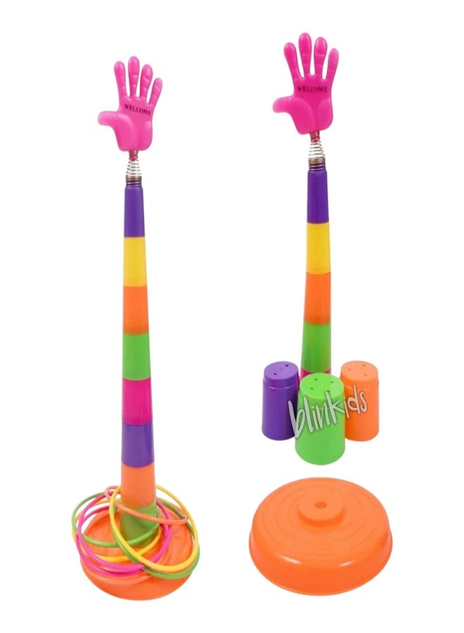 Blinkids Toys Ring Toss Game for Kids, Ring Throwing Game Outdoor and Indoor Fun Games, Shape Sorter Color Recognition Aim and Strike Game Toy for Boys and Girls (Multicolor) - Image 2