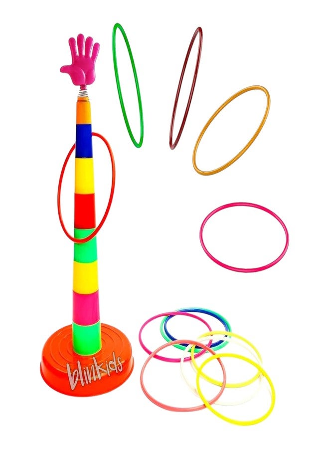 Blinkids Toys Ring Toss Game for Kids, Ring Throwing Game Outdoor and Indoor Fun Games, Shape Sorter Color Recognition Aim and Strike Game Toy for Boys and Girls (Multicolor) - Image 1
