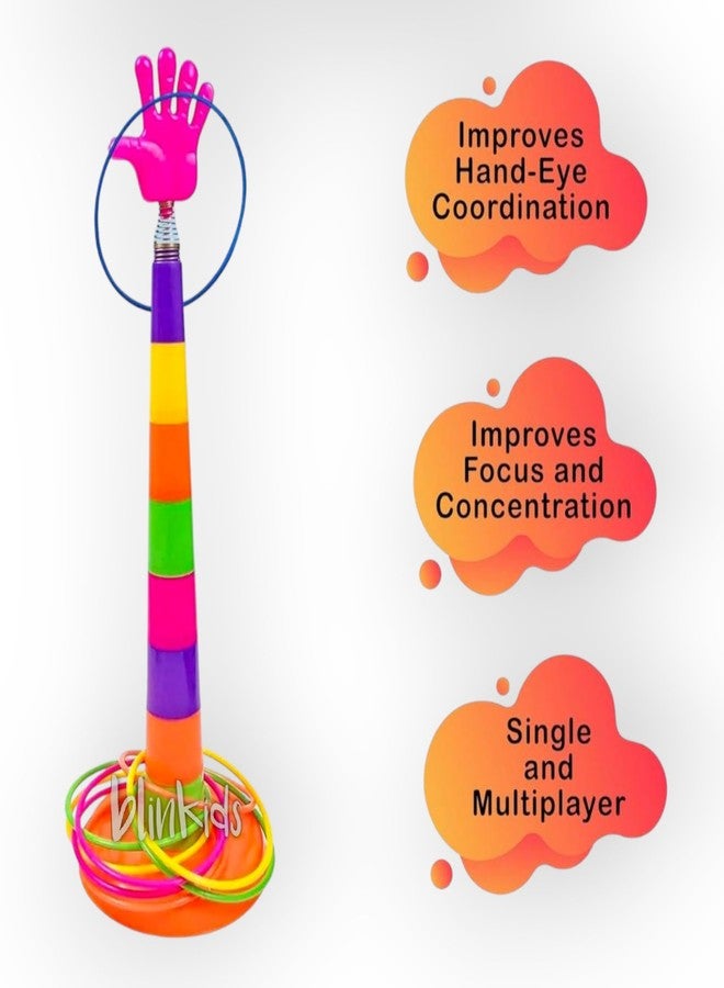 Blinkids Toys Ring Toss Game for Kids, Ring Throwing Game Outdoor and Indoor Fun Games, Shape Sorter Color Recognition Aim and Strike Game Toy for Boys and Girls (Multicolor) - Image 4