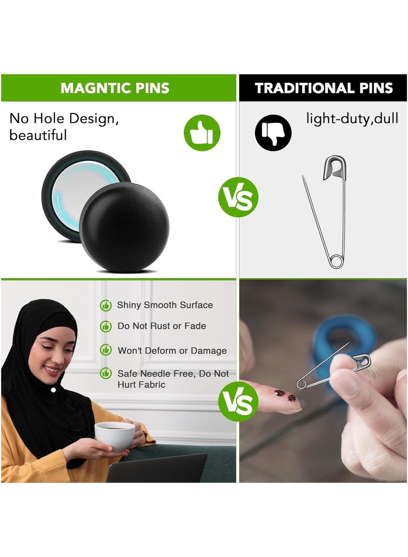اعاره دبابيس حجاب مغناطيسية قوية، عبوة من 4 دبابيس حجاب مغناطيسية متعددة الاستخدامات بدون دبابيس، دبابيس مغناطيسية ملونة، وشاح، دبوس مغناطيسي بدون تشابك، مشبك بروش للملابس والأوشحة والفساتين (غير لامع) - Image 5