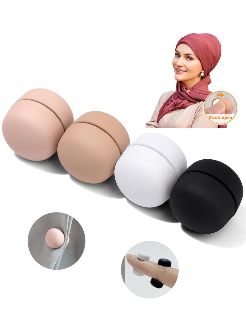 اعاره دبابيس حجاب مغناطيسية قوية، عبوة من 4 دبابيس حجاب مغناطيسية متعددة الاستخدامات بدون دبابيس، دبابيس مغناطيسية ملونة، وشاح، دبوس مغناطيسي بدون تشابك، مشبك بروش للملابس والأوشحة والفساتين (غير لامع) - Image 1