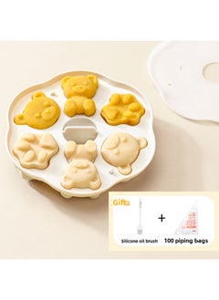 Steamed Baking Tools Baby Abrasives Steamed Cake Sausage Mould Egg Rice High Temperature Resistant Silicone Sausage Baby Food-Specifications:17.3*13.2-Color:Bear Cat Claw Mold