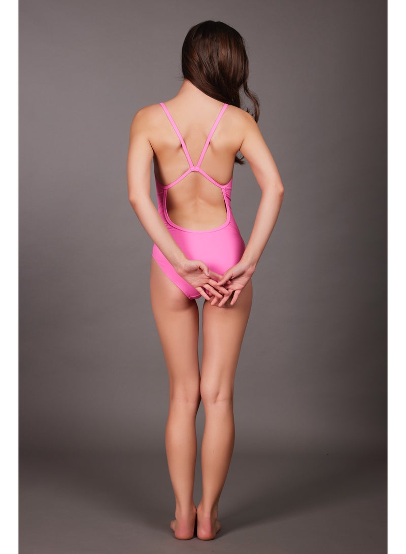Okapi Cross-Back Strap Swimsuit Peach - Image 5