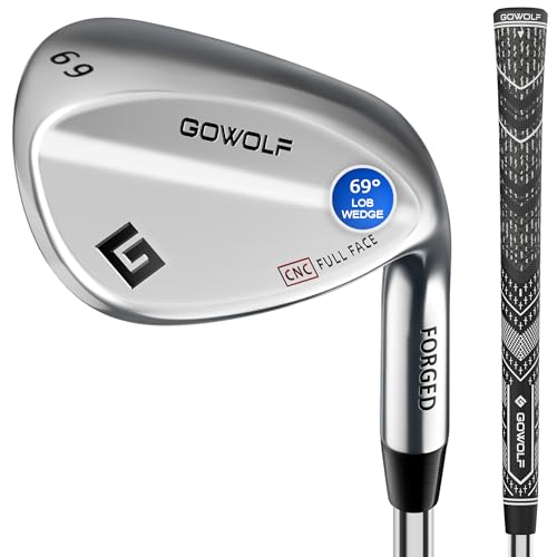 Gowolf 69 Degree Wedge Right Hand Forged Golf Wedges Full Face for Men Premium Gap Wedges Sand Wedge Lob Wedge Golf Club for Men Great Golf Gifts CNC Milled Face for More Spin Chrome 69 Degree - Image 1