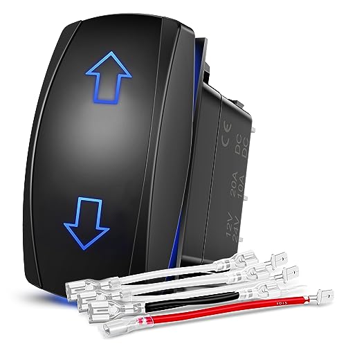 Nilight Arrows Motor Polarity Reverse Momentary Rocker Switch DPDT 20A 12V 24V 7PIN (ON) Off (ON) Switch Toggle Wire Up Down Carling Switch for Car Boat Truck Linear Actuator Trailer - Image 1