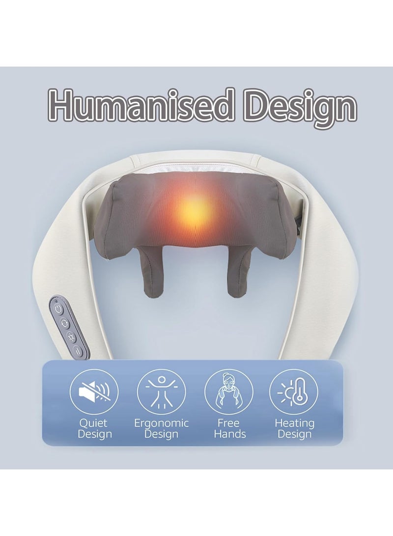 LIXES Neck and Back Shoulder Massager with Relaxing Warmth Electric Deep Tissue Kneading Massager Pillow for Back, Shoulder, Leg, Body Muscle Pain Relief Ideal for Home,Office Kitchen - Image 3