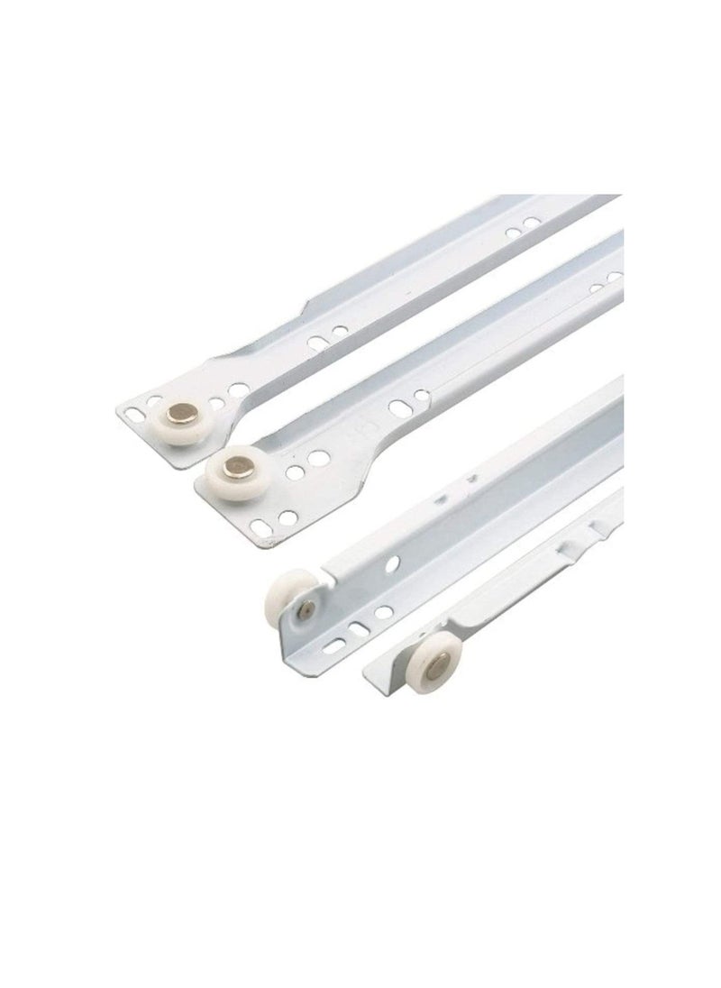 ROBUSTLINE Robustline Roller Wheel Cabinet Drawer Keyboard Slide Glide Runner 2 Pairs (1.0mm Thickness), Heavy duty drawer slides (14")  - Image 1