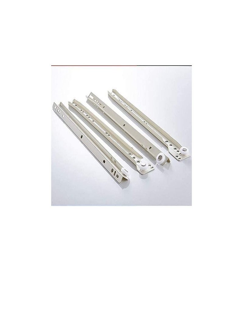 ROBUSTLINE Robustline Roller Wheel Cabinet Drawer Keyboard Slide Glide Runner 2 Pairs (1.0mm Thickness), Heavy duty drawer slides (14")  - Image 2