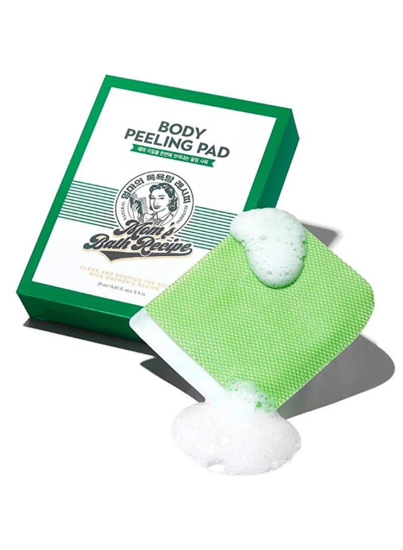 Moms Bath Recipe 8-Piece Body Peeling Pad Trouble Care Clean And Nourish The Skin With Mother's Recipe 25 ml Korean loofah Green - Image 1