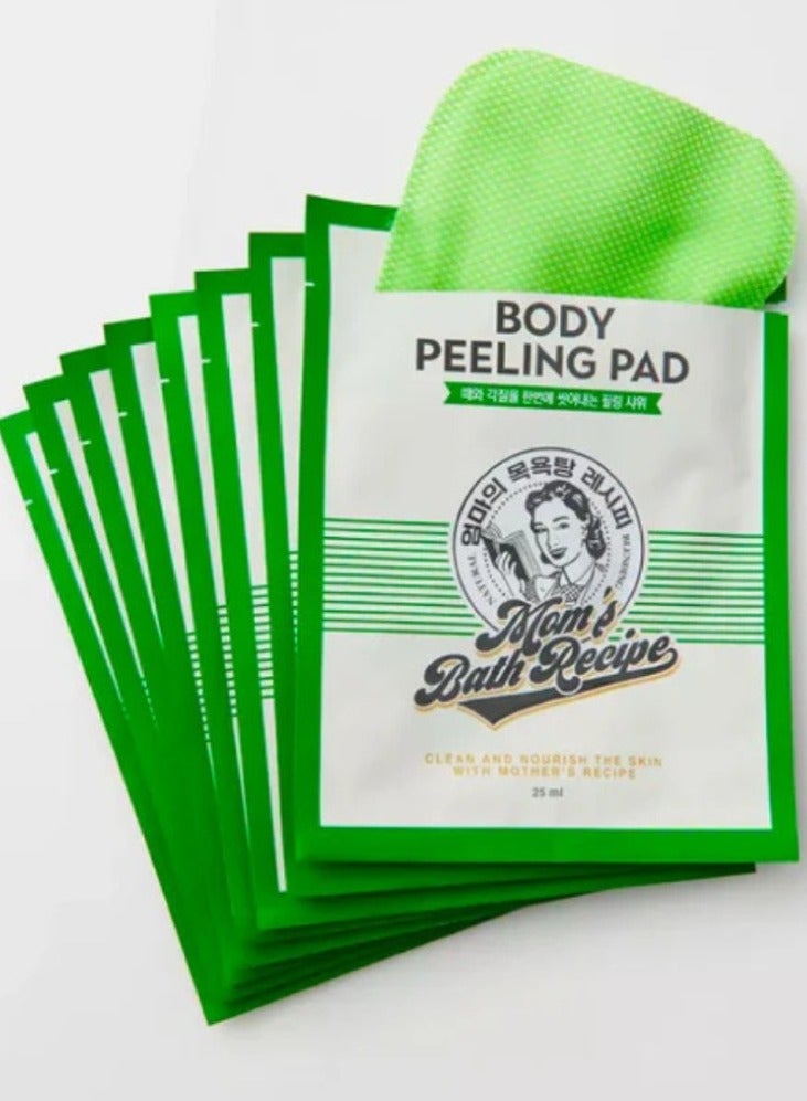 Moms Bath Recipe 8-Piece Body Peeling Pad Trouble Care Clean And Nourish The Skin With Mother's Recipe 25 ml Korean loofah Green - Image 3