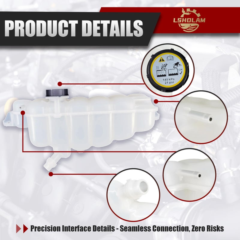 LSHDLAM 603-318 Coolant Reservoir Tank with Cap - Compatible with Ford F-150 2015-2024, Expedition 2018-2024, Lincoln Navigator 2018-2024 - Replaces FL3Z-8A080-A - Engine Coolant Overflow Recovery Tank - Image 5