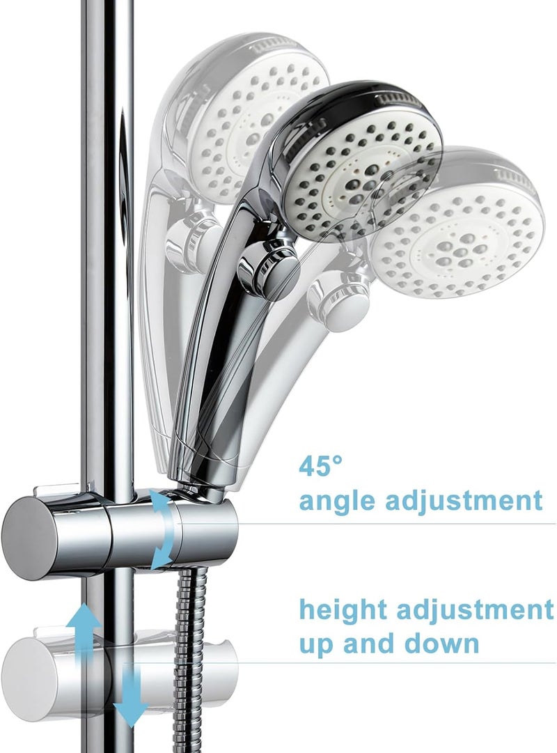 Offo حامل رأس الدش، قابل للتعديل بقطر 0.75-1.00 بوصة (19-25 مم) لحامل الدش اليدوي، حامل قابل للفك للاستبدال في الحمام، حامل رشاش دوار 360 درجة، كروم - Image 4